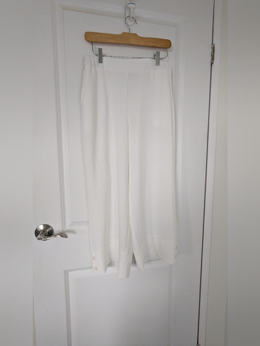 Compli K White Wide-Leg Crop Pants / Culottes (Size S)